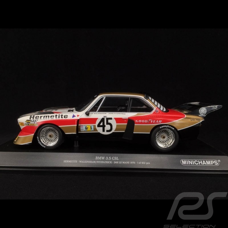 BMW 3.5 CSL Hermetite n° 45 Le Mans 1976 1/18 Minichamps 155762645