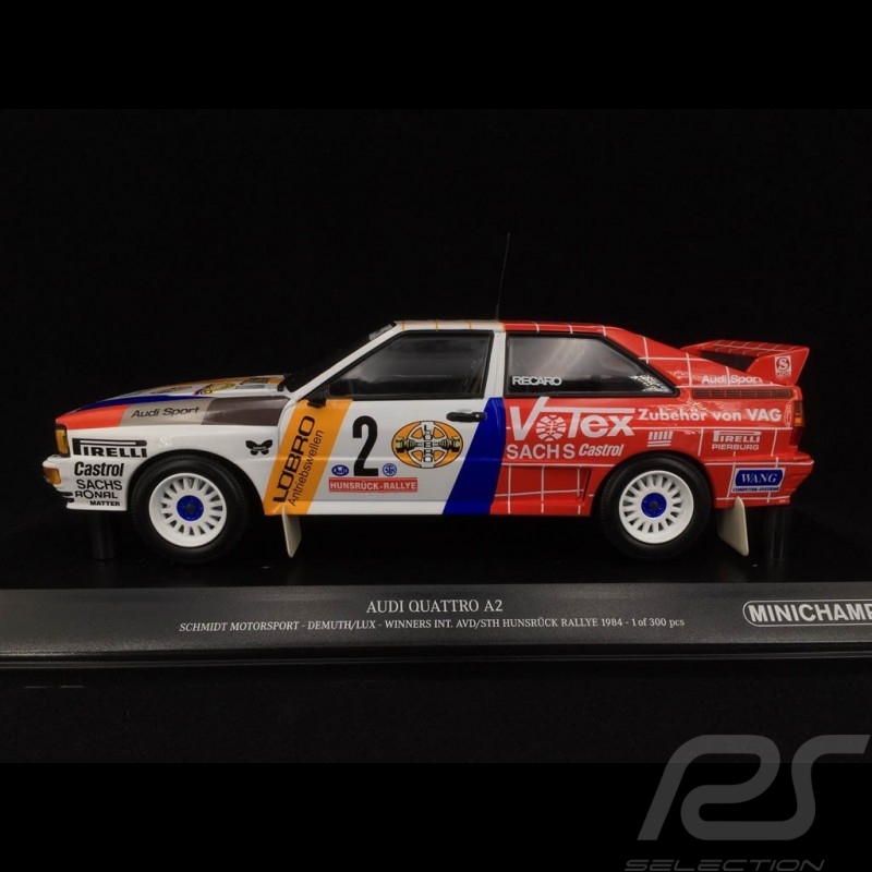 Audi Quattro A2 Schmidt Motorsport n° 2 Vainqueur Hunsrück Rallye 1984 1/18 Minichamps 155841102