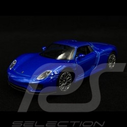 Porsche 918 Spyder pull back toy Welly metallic blue MAP01019420