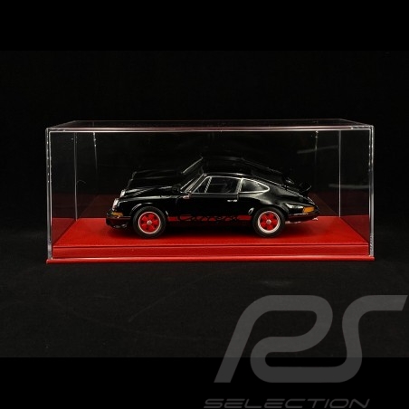 1/18 showcase for Porsche model Red leatherette base premium quality