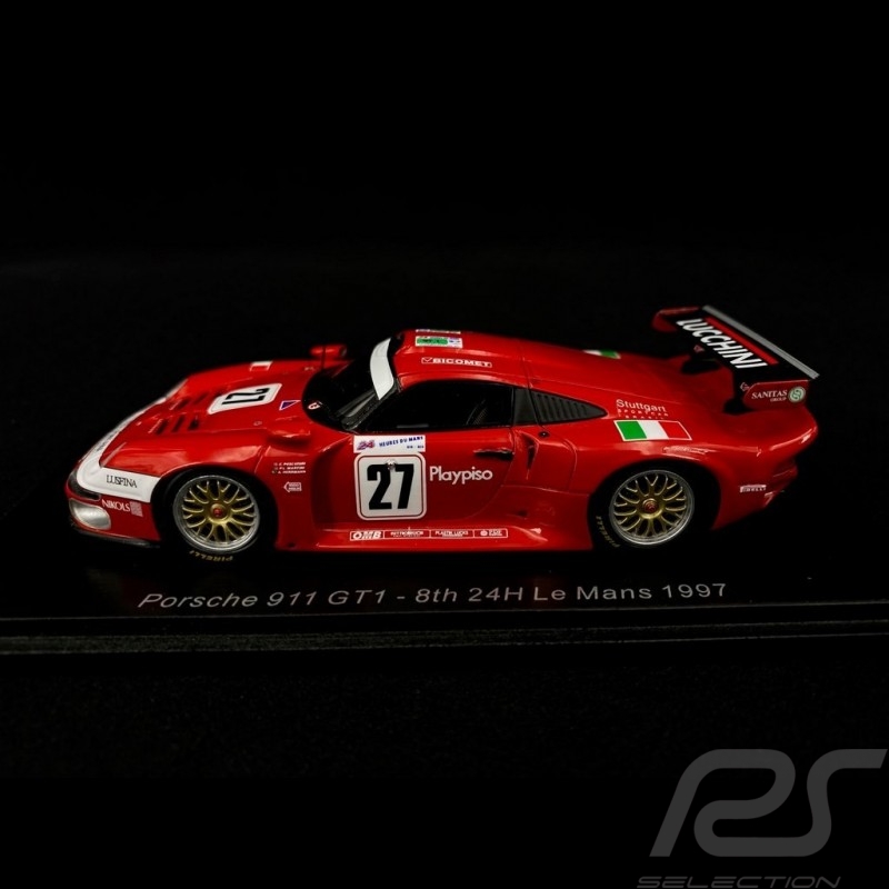 Porsche 911 GT1 type 993 n° 27 8ème Le Mans 1997 1/43 Spark S5604 Porsche 911 GT1 type 993 n° 27 8ème Le Mans 1997 1/43 Spark S5604