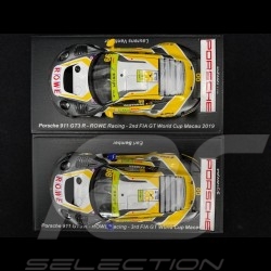 Duo Posche 911 GT3 R typ 991 n° 98 & n° 99 FIA GT World Cup Macau 2019 1/43 Spark SA210 SA211