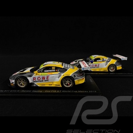 Duo Posche 911 GT3 R typ 991 n° 98 & n° 99 FIA GT World Cup Macau 2019 1/43 Spark SA210 SA211