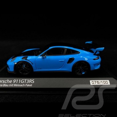 Porsche 911 GT3 RS typ 991.2 Pack Weissach 2019 Riviera blau Sehr selten 1/43 Minichamps 413067037