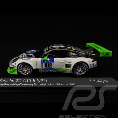 Porsche 911 GT3 R type 991 n° 912 24h Nürburgring 2016 1/43 Minichamps 437166612