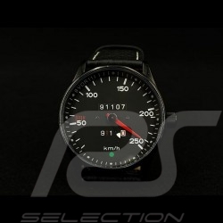 Porsche 911 250 km/h speedometer Watch black case / black dial / white numbers