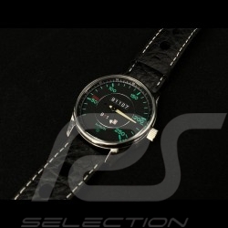 Montre Watch Uhr 911 classique compteur de vitesse speedometer Tachometer boitier chrome  / fond noi