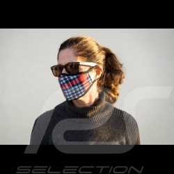 Martini tiles mask Tartan pattern Protective and washable Blue / red Size S - Women