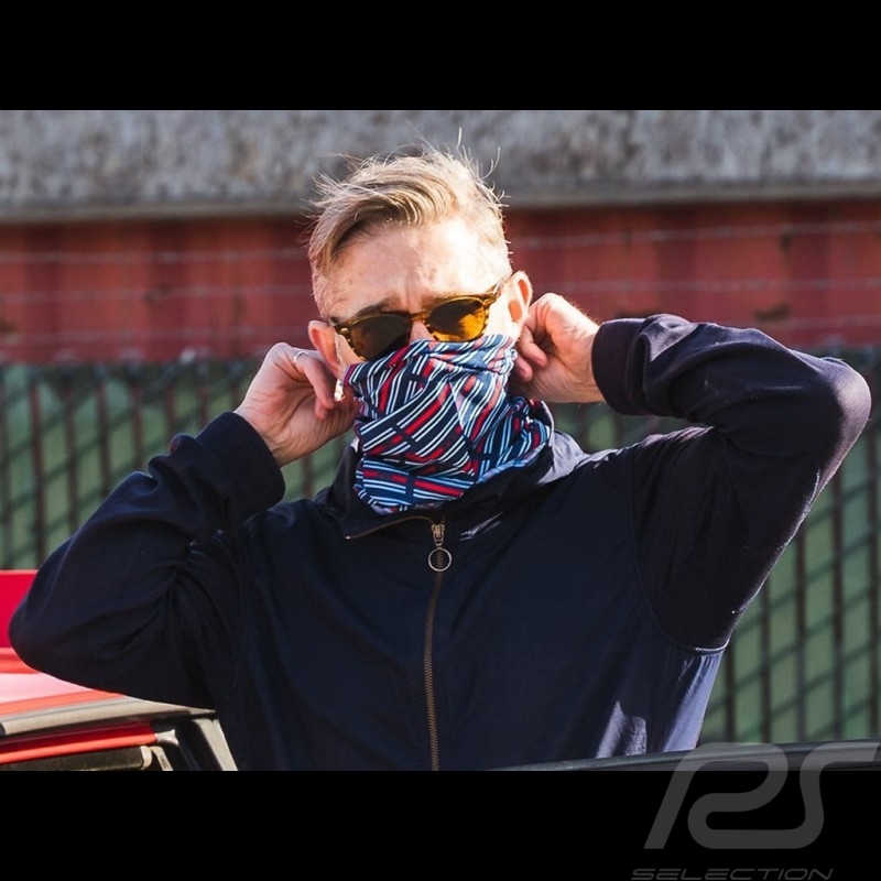 Martini stripes neck gaiter Blue / red