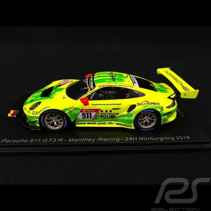Porsche 911 GT3 R type 991 Manthey Racing n° 911 Nürburgring 2019 1/43 Spark SG521