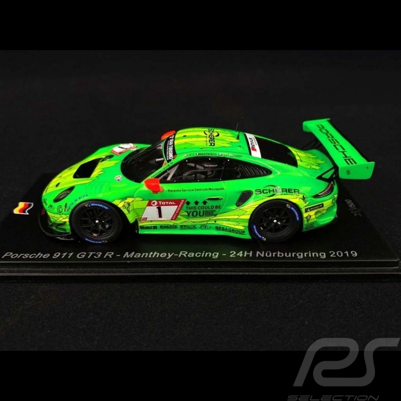 Porsche 911 GT3 R type 991 Manthey Racing n° 1 Nürburgring 2019 1/43 Spark SG556
