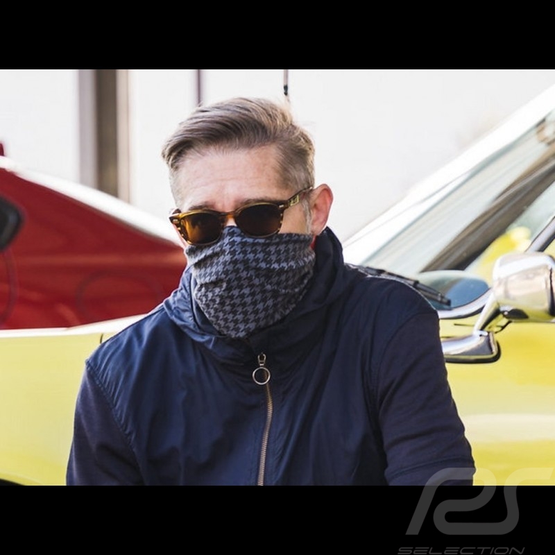 Halsmanschette Pepita Muster schwarz / grau