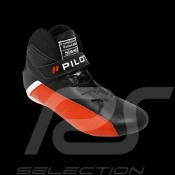 Chaussure de pilote Piloti Pinnacle FIA Bottine Cuir Rouge / Noir - homme