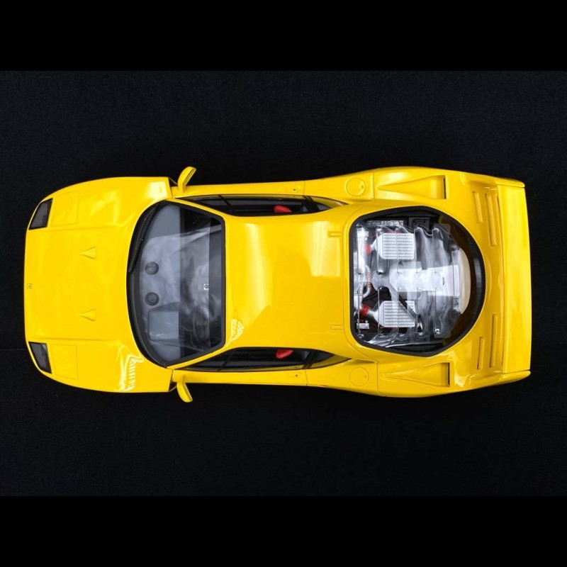 Burago Ferrari F40 1987 – 1/18 – Jaune – Made In Italy – Miniature De Collection