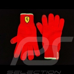Ferrari knit gloves for touch screen Red
