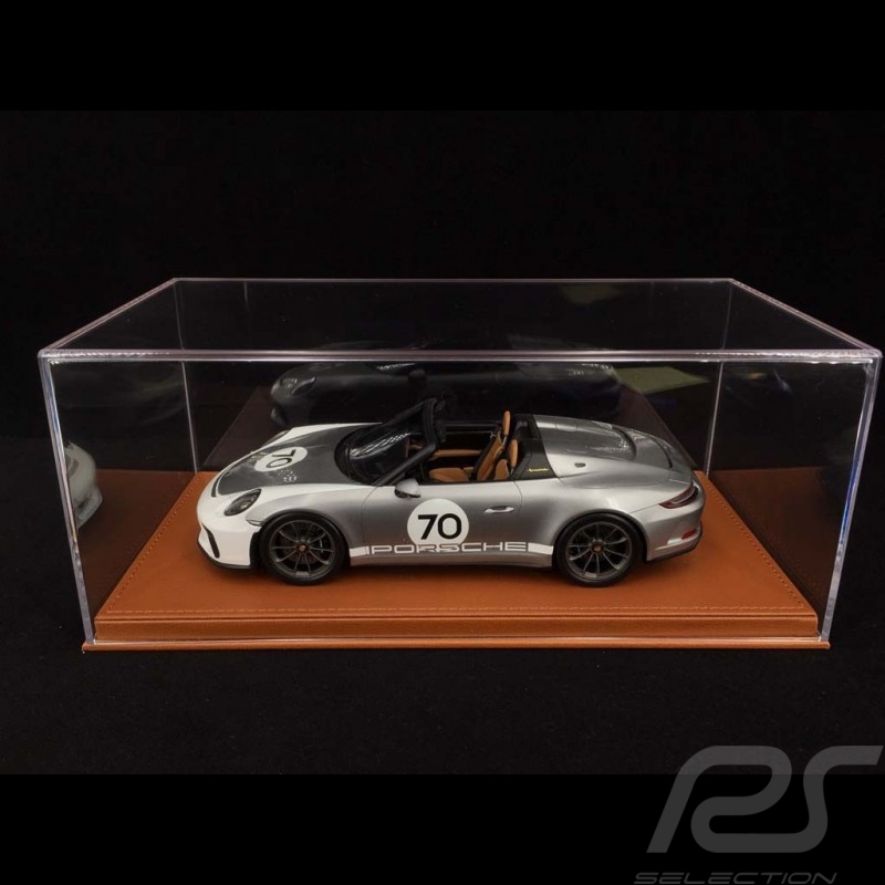 1/18 Vitrine für Porsche Modelle Boden kunstleder grau premium quality 