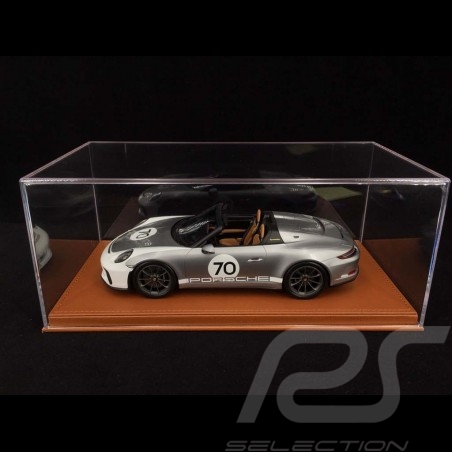 Vitrine 1/18 pour miniature Porsche Base Alcantara Beige qualité premium