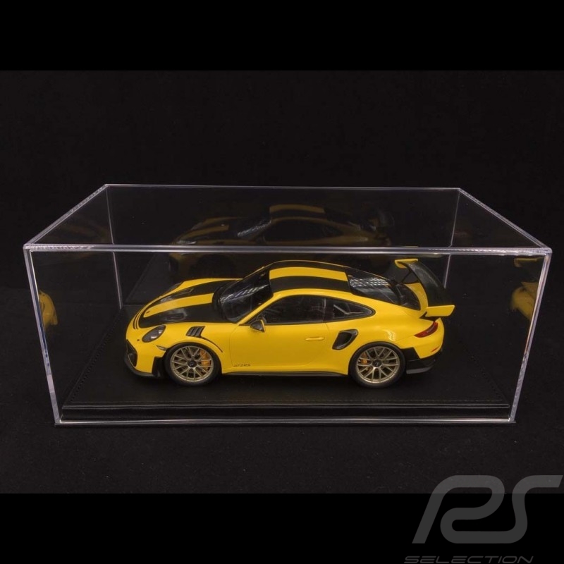 1/18 showcase for Porsche model black leatherette premium quality