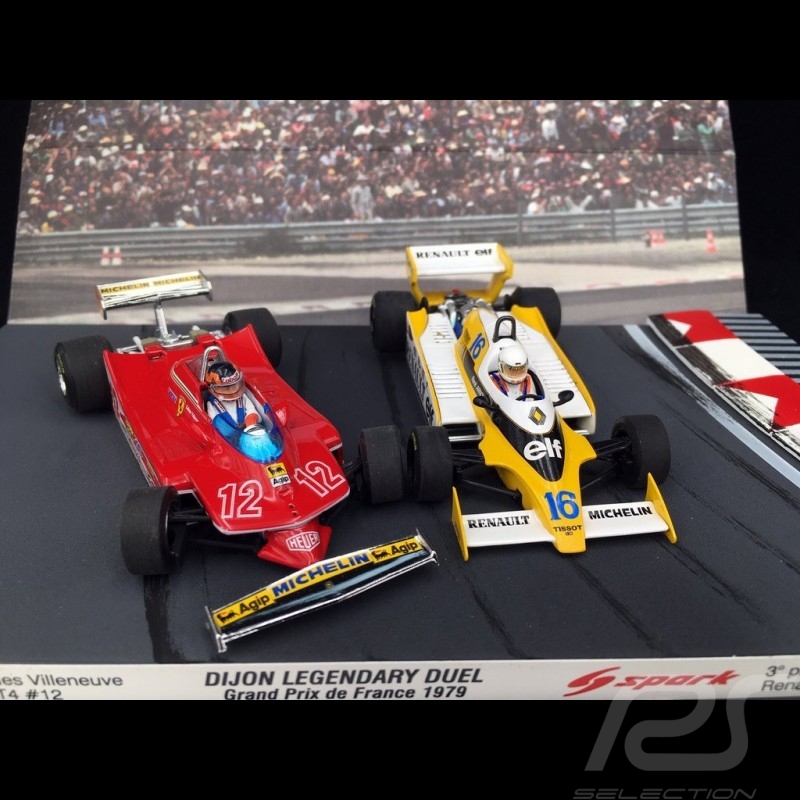 Duo Ferrari 312 T4 and Renault RS12 F1 Grand Prix Dijon 1979 1/43 Brumm AS58B