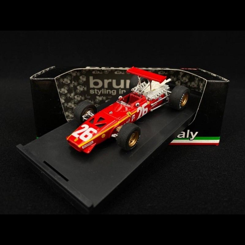 Miniature Brumm Ferrari 312 F1 #26 – Jacky Ickx, Vainqueur France 1968, 1/43, Neuve