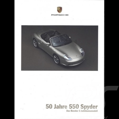 Brochure Porsche 50 ans 550 Spyder Modèle "anniversaire" Boxster S 09/2003 en français WVK30203004