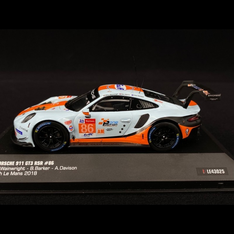 Porsche 911 GT3 RSR type 991 Gulf 24h Le Mans N° 86 1/43 IXO Models LE43025