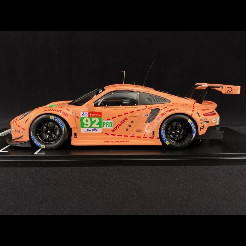 Porsche 911 GT3 RSR type 991 Winner 24h Le Mans N° 92 Pink Pig 1/18 IXO  Models LEGT18003