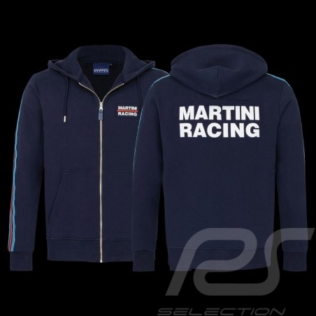 Martini Racing Team Jacke Stripes mit Kapuze Premium Hoodie Marineblau