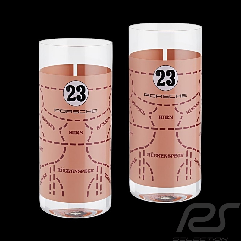 Set de 2 verres  Porsche  917 Cochon Rose Long drink 