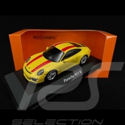 Porsche 911 R type 991 Gelb mit roten Streifen 2016 1/43 Minichamps 940066221