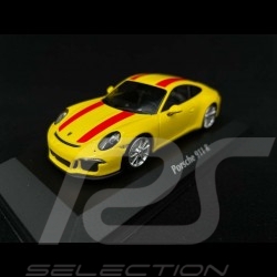 Porsche 911 R type 991 Yellow with red stripes 2016 1/43 Minichamps 940066221