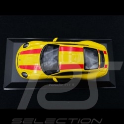 Porsche 911 R type 991 Yellow with red stripes 2016 1/43 Minichamps 940066221