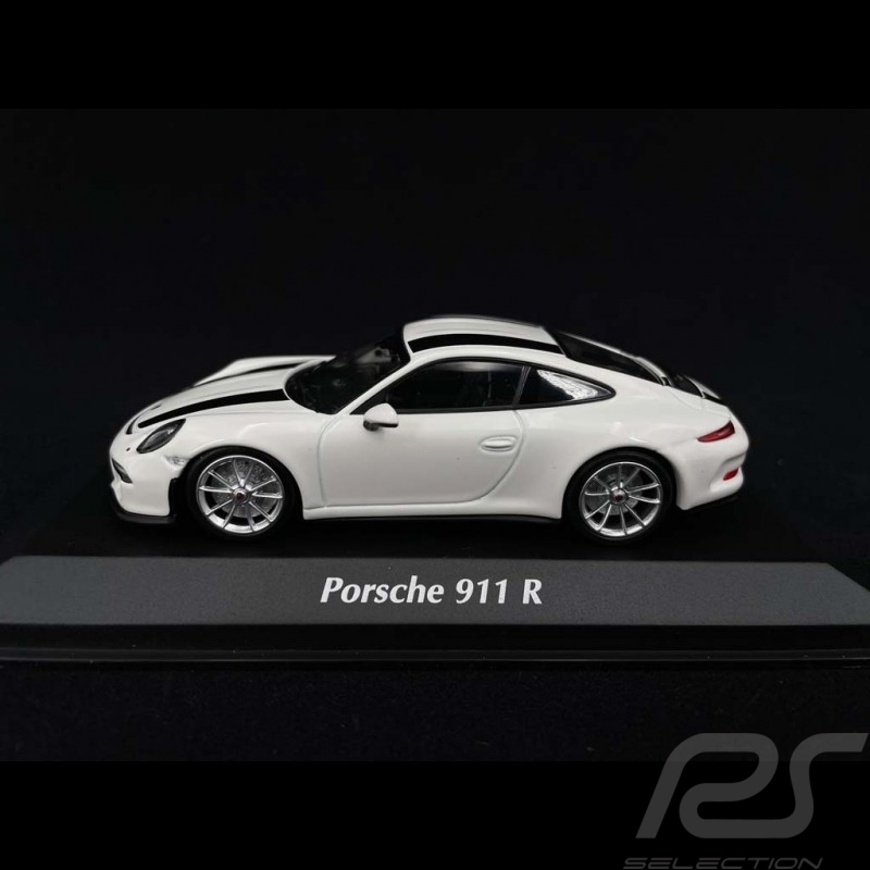 Porsche 911 R type 991 Blanche avec bandes noires 2016 1/43 Minichamps 940066220