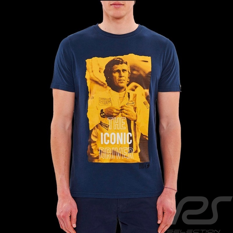 Steve McQueen T-Shirt Le Mans Iconic driver Marineblau - Herren