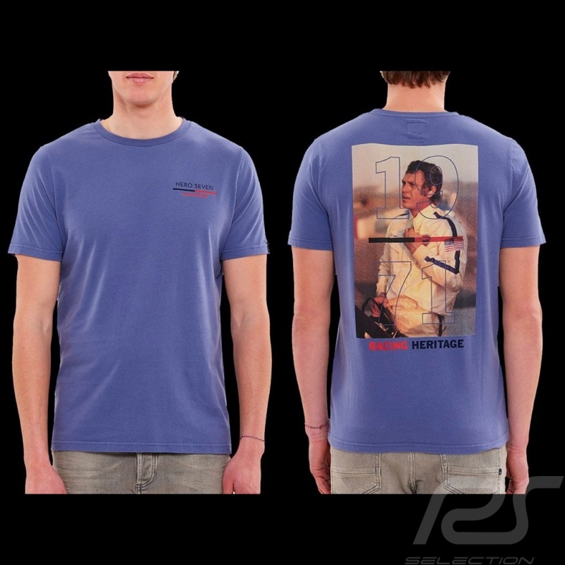 Steve McQueen T-Shirt Le Mans Racing Heritage 1971 Lavendelblau - Herren