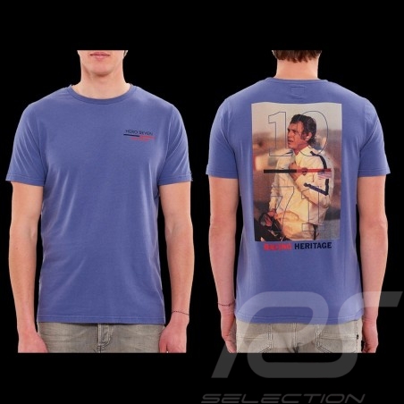 T-shirt Steve McQueen Le Mans Racing Heritage 1971 Bleu lavande - homme