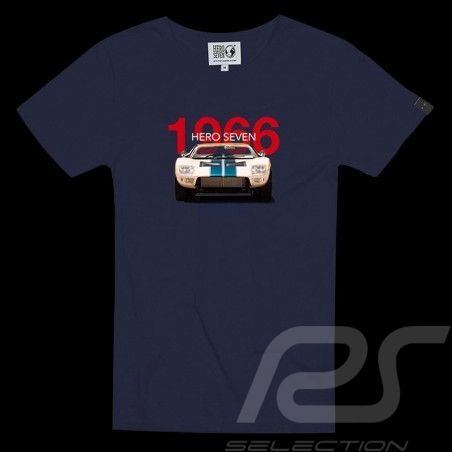 T-shirt Ford GT40 Le Mans 1966 Racing is life Bleu marine - homme