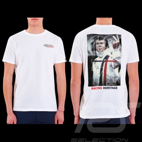 Steve McQueen T-shirt The Man Le Mans Racing Heritage 1971 White - Men