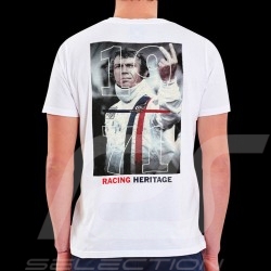 Steve McQueen T-Shirt The Man Le Mans Racing Heritage 1971 Weiß - Herren