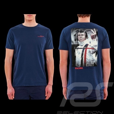 Steve McQueen T-shirt The Man Le Mans Racing Heritage 1971 Navy blue - Men