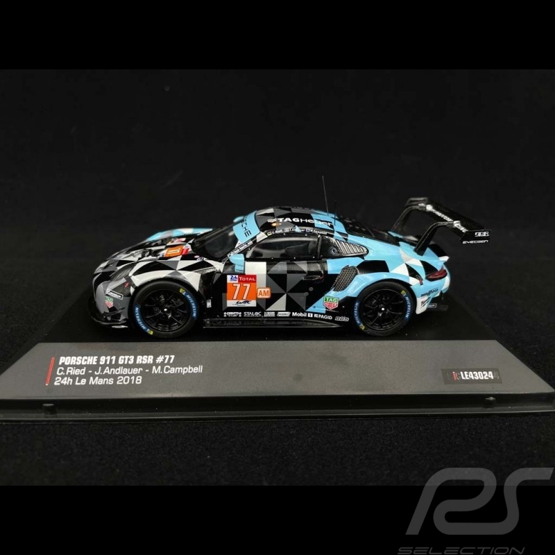 Porsche 911 GT3 RSR type 991 Dempsey Proton Racing n° 77 24H Le Mans 2018 1/43 IXO LE43024