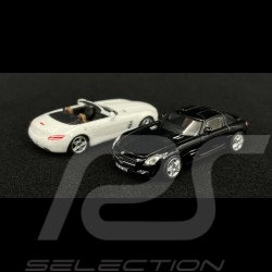 Set Mercedes Benz AMG SLS Coupe 2010 black & AMG SLS Cabriolet 2011 white 1/87 Schuco 452599700
