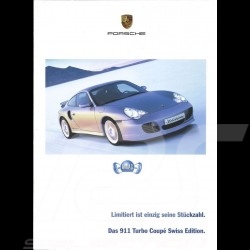Brochure Porsche Das 911 type 996 Turbo Coupé Swiss Edition (très rare) 02/2004 en allemand CH2793