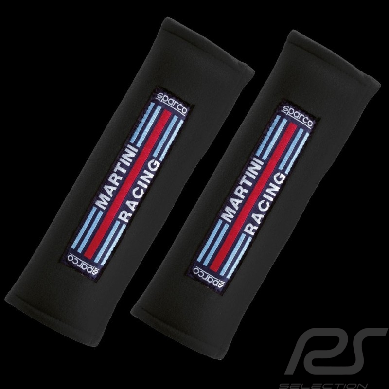Pair of Martini Racing seat belt pads Black Sparco 01098S3MR