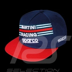 Casquette Sparco Martini Racing bleu marine / rouge visière plate 001283MRBM