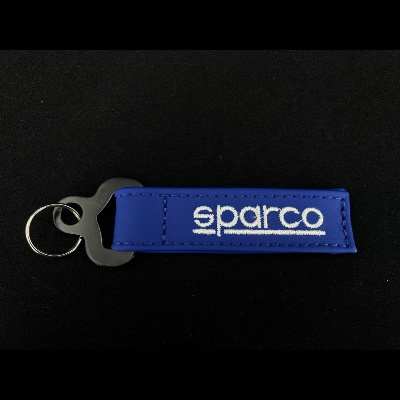 Sparco Italy Leather Keyring Blue Blue
