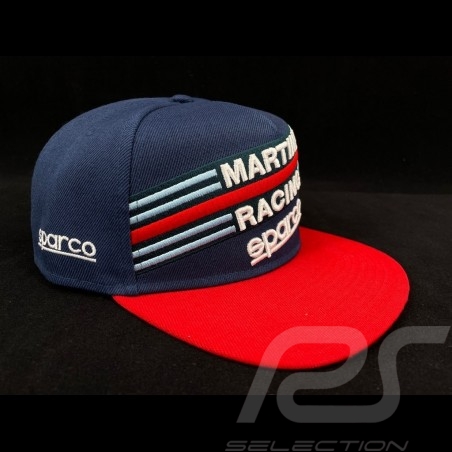 Sparco Cap Martini Racing Marineblau / rot flaches Visier 001282MRBM