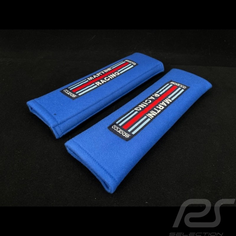 Paire de fourreau de harnais Martini Racing Bleu azur Sparco 01098S3MR seat belt pads Gurtpolster 