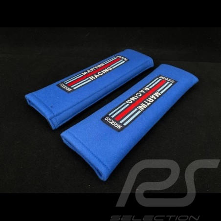 Paire de fourreau de harnais Martini Racing Bleu azur Sparco 01098S3MR seat belt pads Gurtpolster 