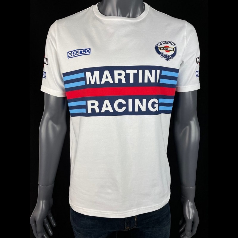 Sparco 01274MRBI3 T-Shirt Uomo Martini Racing - Replica Originale In Jersey Stretch, 95% Cotone 5% Elastan, Bianco - 4